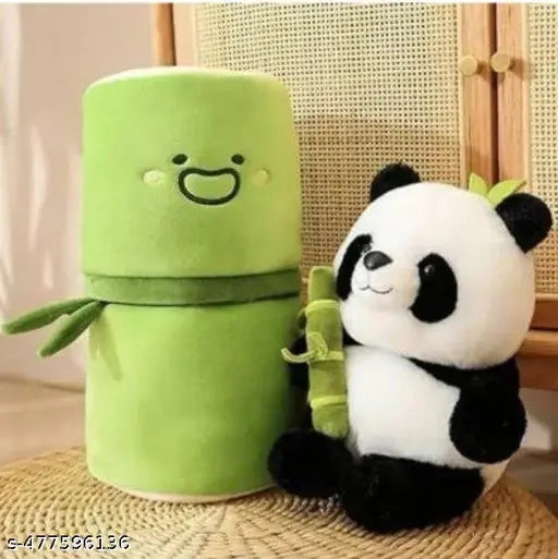 Cute Panda Plush with Bamboo