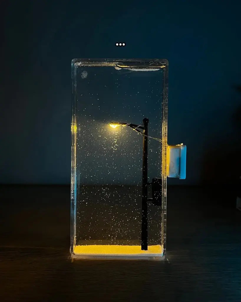 Snowfall Lamp, Street Light Snow Globe, Handmade DIY Snow Scenery Night Light, Christmas Desktop Decor for Birthday, Make Your Own Christmas Night Light, Snowflake Lamp for Family and Kids