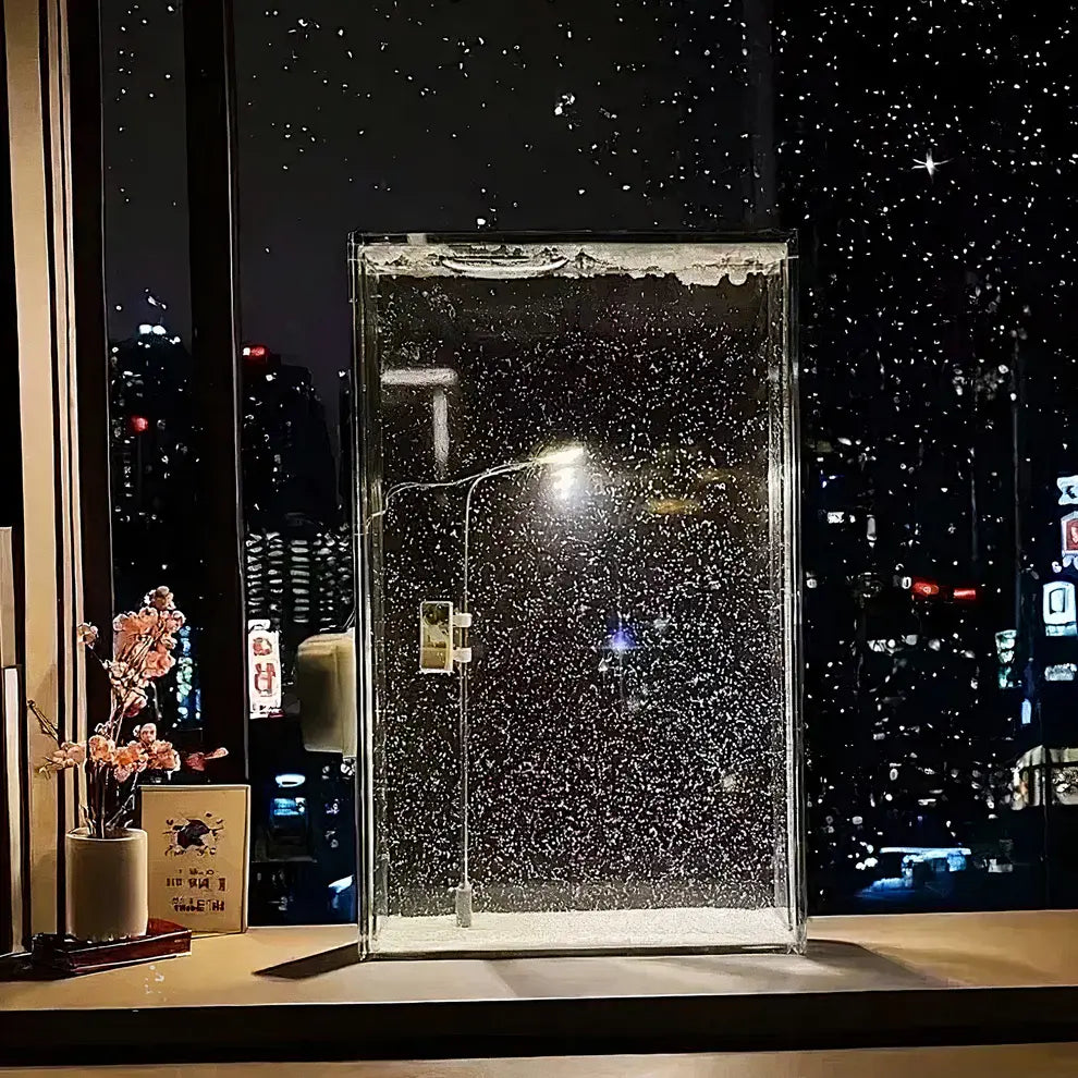 Snowfall Lamp, Street Light Snow Globe, Handmade DIY Snow Scenery Night Light, Christmas Desktop Decor for Birthday, Make Your Own Christmas Night Light, Snowflake Lamp for Family and Kids