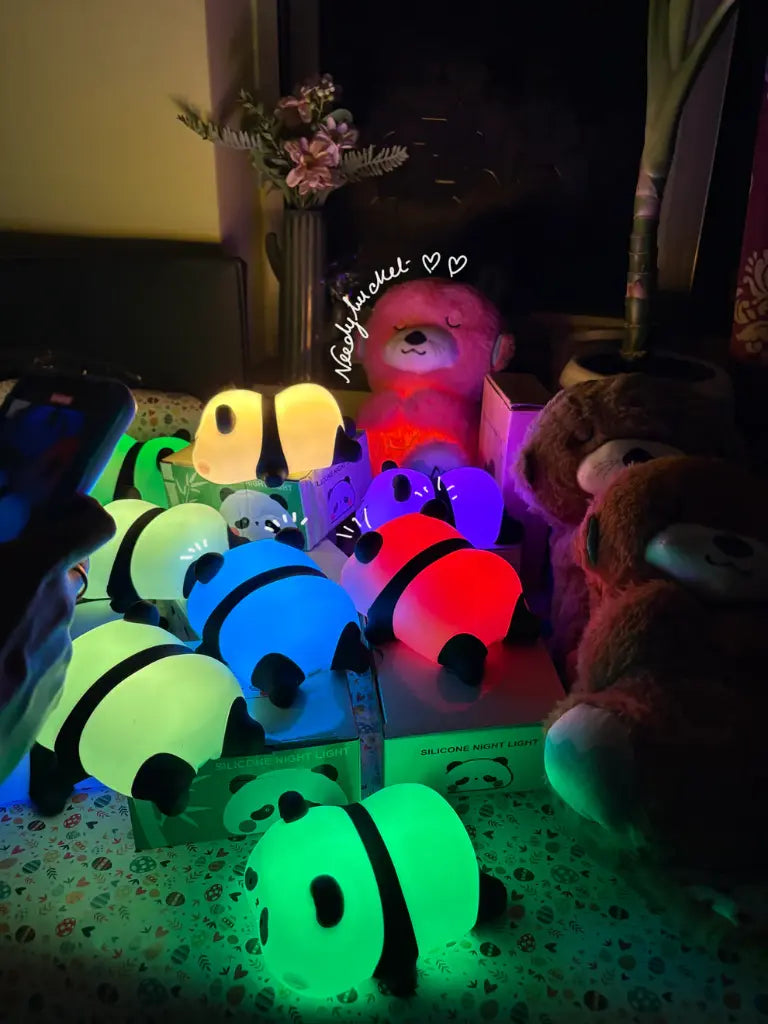 Sleepy Panda Silicone Touch Lamp – Soft Glow Night Companion