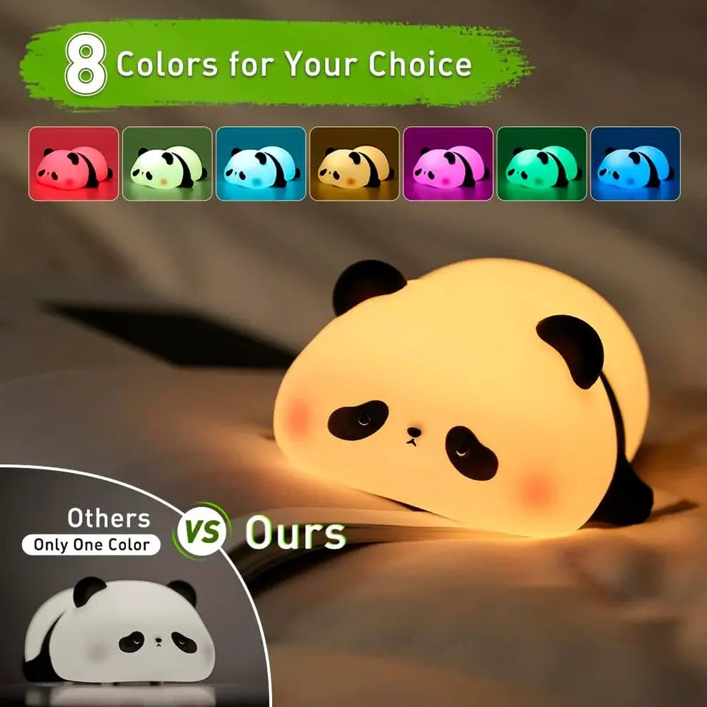 Sleepy Panda Silicone Touch Lamp – Soft Glow Night Companion