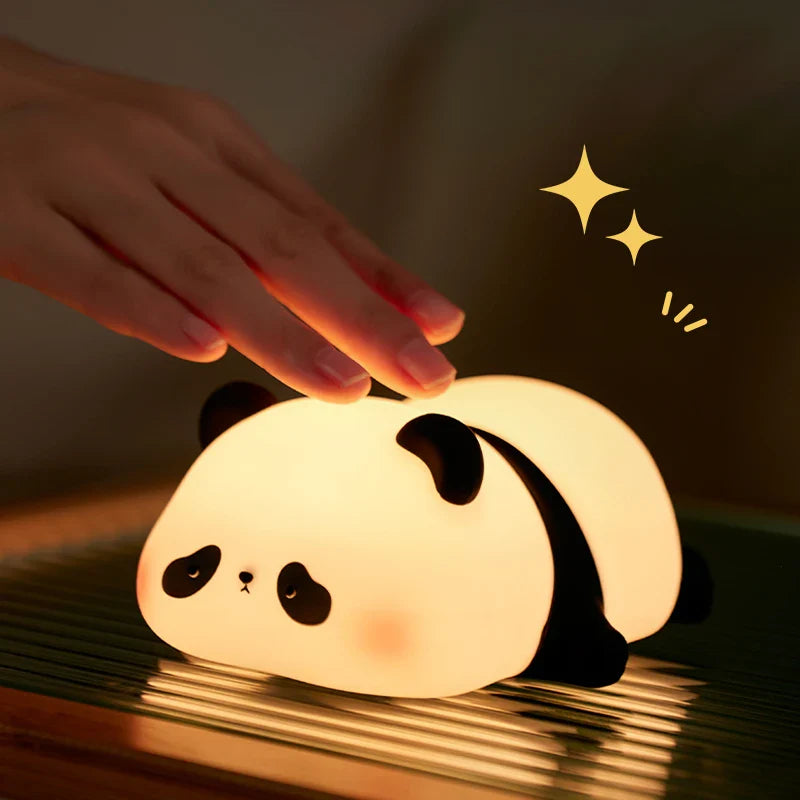 Sleepy Panda Silicone Touch Lamp – Soft Glow Night Companion